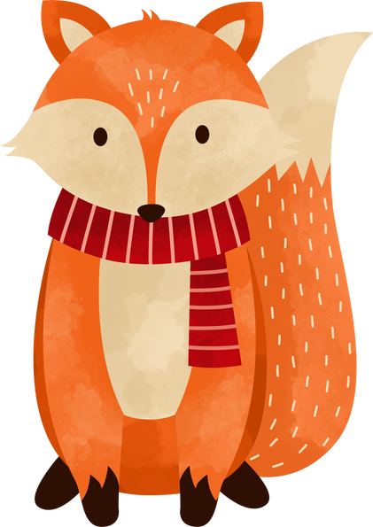 Cute Autumn Fox Animal Watercolor
