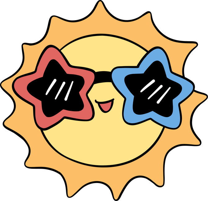 Retro Groovy 4th of July cloud Independence day festive cartoon doodle drawing