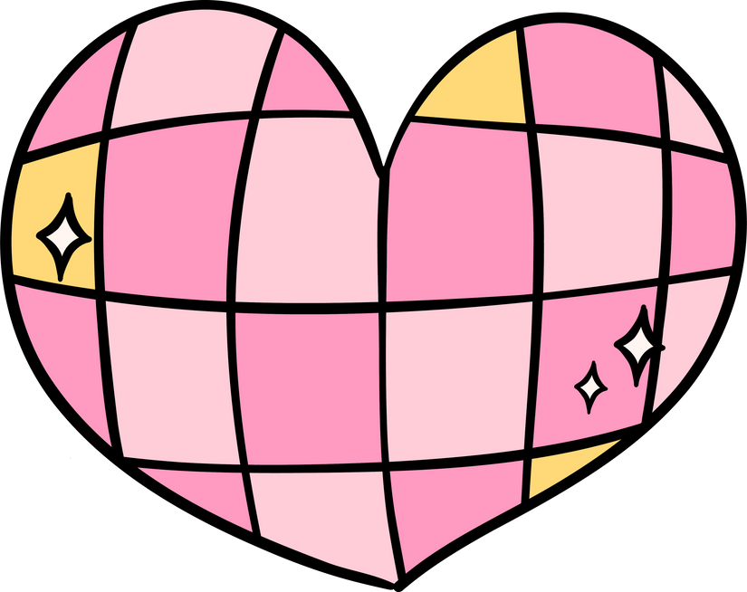 Disco ball heart shape