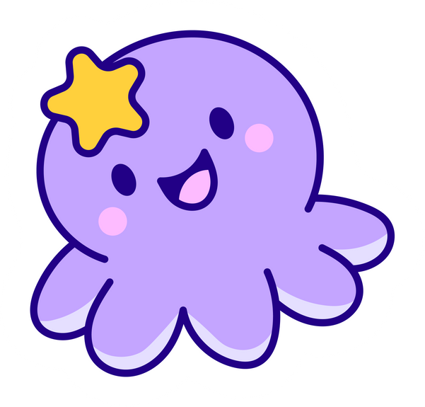 Cute Kawaii Octopus Sticker Bookmark